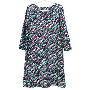Vineyard Vines Long Sleeve Whale Dress Multicolor Cotton Spandex Girls S 7 8